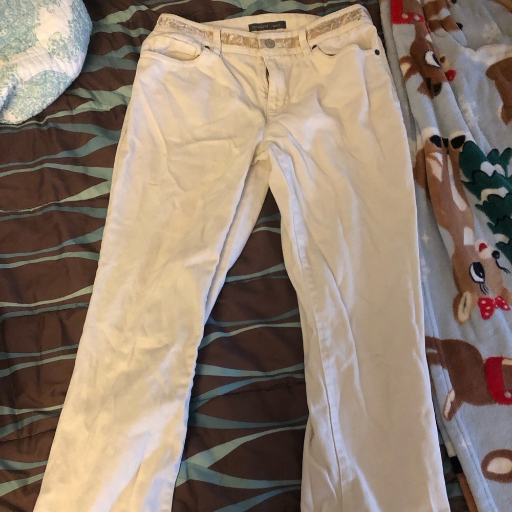 Cream Straight-Leg Pants